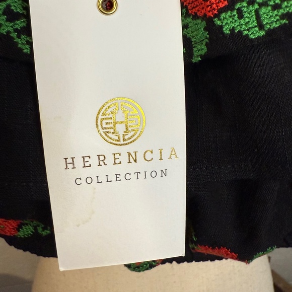 Herencia Collection Black Off the Shoulder Blouse w Red Embroidered Flowers 2XL - Picture 6 of 10